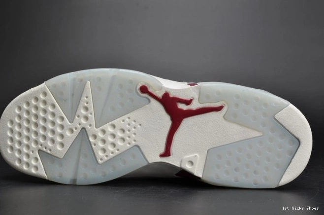 1st Kicks Jordan 6 white 384664-116 Maroon Retro Air 0717